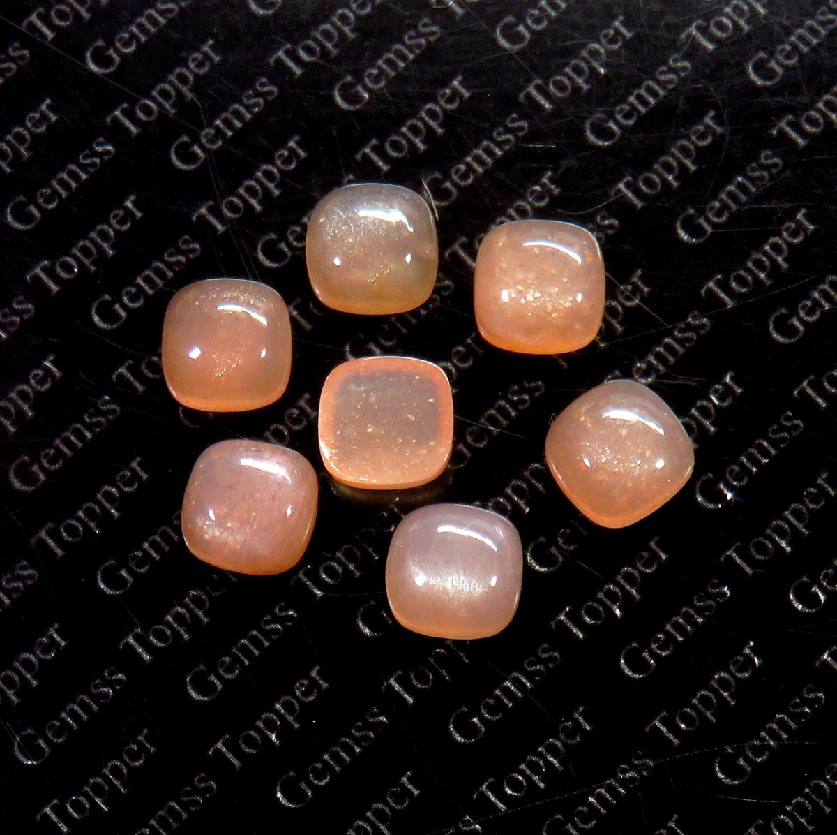 Pink Moonstone 10x10 mm Cushion Cabochon